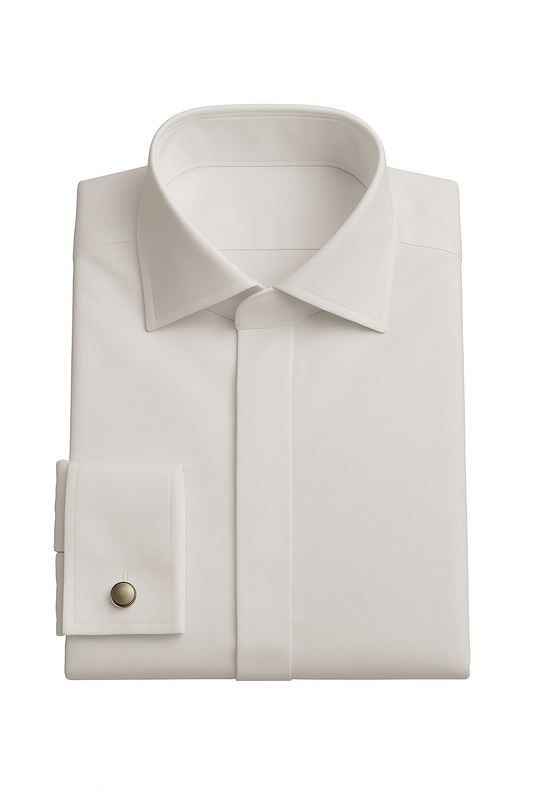 Chemise mousquetaire blanche à gorge cachée